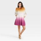 Women's Tie-dye Long Sleeve Tiered Dress - Universal Thread Purple