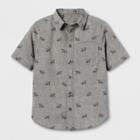Target Pride Kids' Woven Short Sleeve Button-down Shirt - Heather Flag Print Xs, Boy's, Gray
