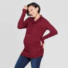 Maternity Long Sleeve Cowl Neck Sweatshirt - Isabel Maternity By Ingrid & Isabel Burgundy Xxl, Women's, Red