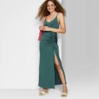 Women's Ruched Slip Dress - Wild Fable Dark Teal Green