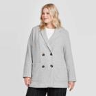 Women's Plus Size Long Sleeve Knit Blazer - Who What Wear Gray 2x, Women's,