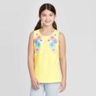 Girls' Floral Graphic Tank Top - Cat & Jack Yellow S, Girl's,