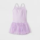 Danshuz Toddler Girls' Camisole Style Activedress With Embroidered Back And Foil Sequin Back Panels, Yoke And Triple Layer Skirt - Lavender 2-4, Size: Xs(2-4), Purple