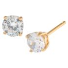 Distributed By Target Gold Over Sterling Silver Round Cubic Zirconia Stud Earrings