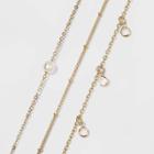 Pearl And Chain Anklet Set - Wild Fable Gold, Women's