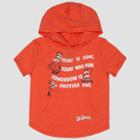 Toddler Boys' Dr. Seuss The Cat In The Hat Short Sleeve Hooded Sweatshirt - Orange