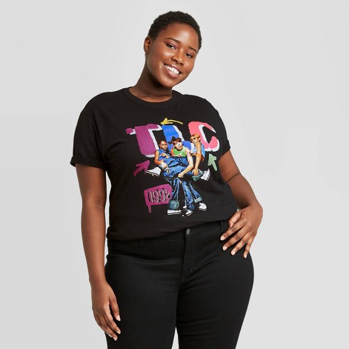 Merch Traffic Women's Tlc Short Sleeve Graphic T-shirt - Black