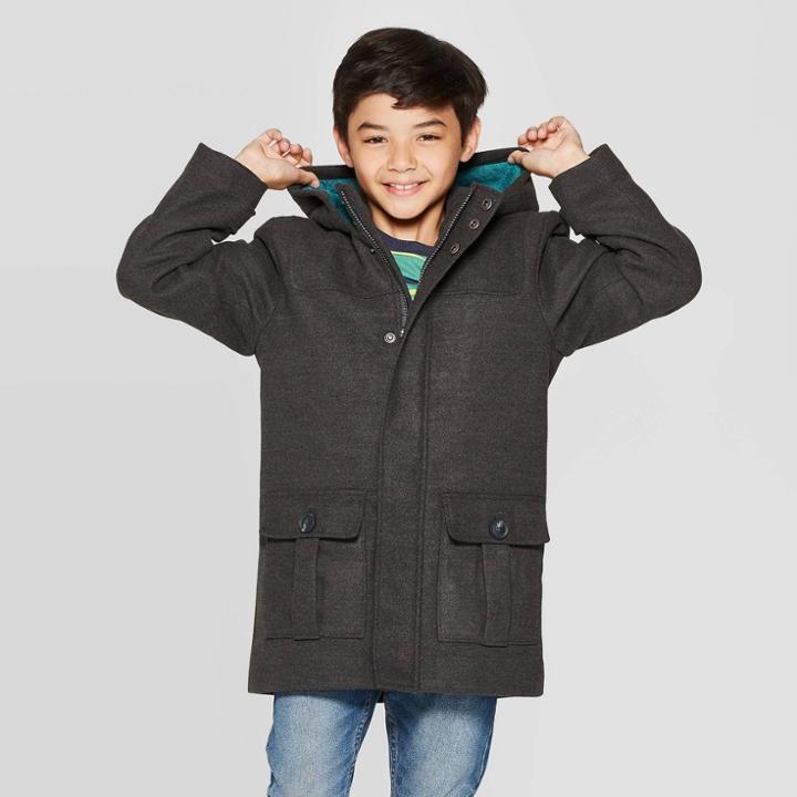 Boys' Faux Wool Fashion Jacket - Cat & Jack Gray