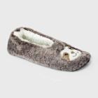 No Brand Women's Sloth Faux Fur Pull-on Slipper Socks With Grippers - Brown