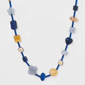 Semi-precious Angelite Lapis Topaz Beaded Necklace - Universal Thread Blue