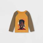 No Brand Black History Month Toddler's Beautiful Boy Baseball Long Sleeve Graphic T-shirt - Tan