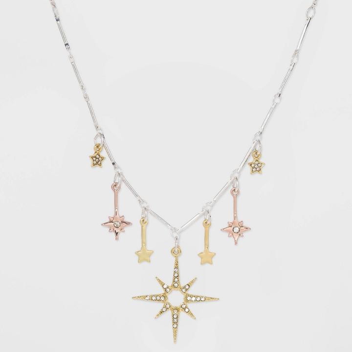 Petitehanging Stars Short Statement Necklace - A New Day Gold, Women's,