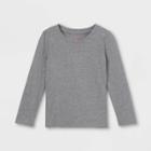 Toddler Girls' Solid Long Sleeve T-shirt - Cat & Jack Dark Gray
