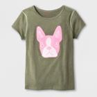 Girls' Adaptive Short Sleeve Dog Graphic T-shirt - Cat & Jack Olive