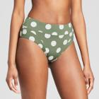 Sunn Lab Swim Women's Polka Dot Cheeky High Waist Bikini Bottom - Moss/pearl