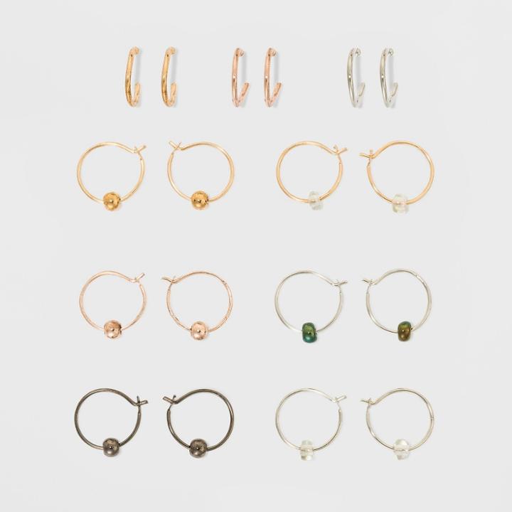Delicate Open Hoop Earring Set 9ct - Wild Fable, Size: Small,