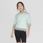 Girls' Short Sleeve Hacci T-shirt - Art Class Blue