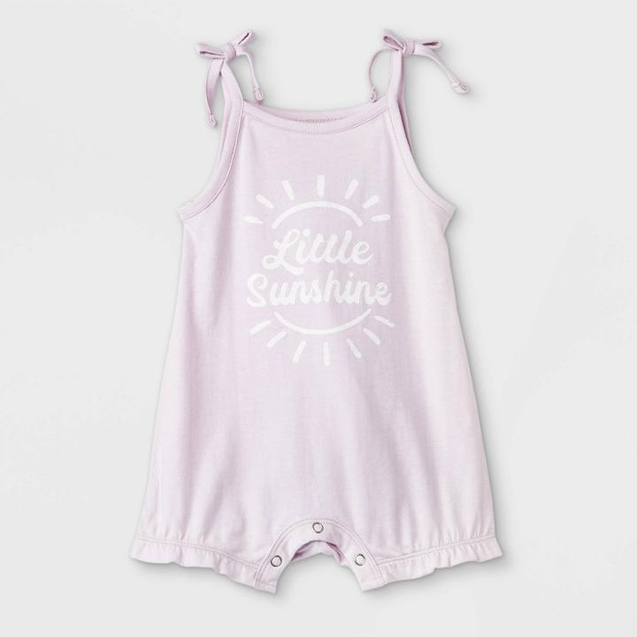 Grayson Mini Baby Girls' Little Sunshine Short Sleeve Romper - Purple