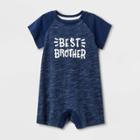 Baby Boys' Knit Raglan Best Brother Romper - Cat & Jack Blue