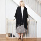 Women's Plus Knit Cape Ruana - A New Day Black