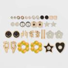 Star Smiley Face And Lightning Bolt Stud Earring Set 18ct - Wild Fable Gold