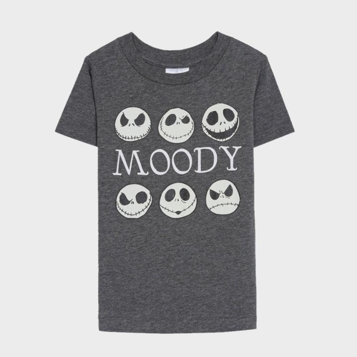 Boys' Disney The Nightmare Before Christmas Moody Jack Short Sleeve Graphic T-shirt - Gray 3t - Disney