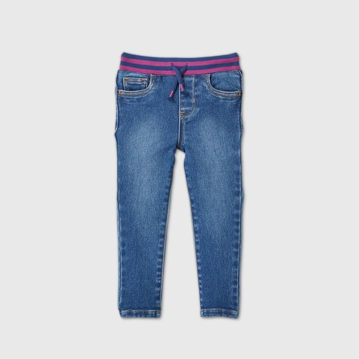 Toddler Girls' Cozy Skinny Jeans - Cat & Jack Dark Wash