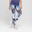 Maternity Floral Print Active Leggings With Crossover Panel - Isabel Maternity By Ingrid & Isabel Lilac (purple)