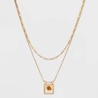 Bella Uno Bellissima Gold Plated Pressed Baby's Breath Flower Pendant Necklace - Gold