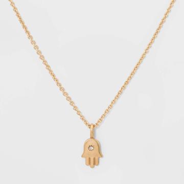 Distributed By Target Hamsa Short Necklace - Gold