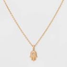 Distributed By Target Hamsa Short Necklace - Gold