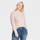 Women's Plus Size Long Sleeve Slim Fit Rib T-shirt - Universal Thread