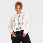Women's Ac/dc Plus Size Lightning Bolt Graphic Sweatshirt - Cream