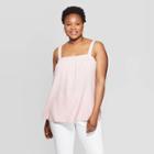 Target Women's Plus Size Square Neck Side Button Tank Top - Universal Thread Dusty Rose