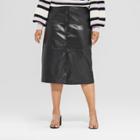 Women's Plus Size A-line Midi Skirt - Who What Wear Black