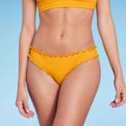 Women's Ruffle Cheeky Bikini Bottom - Shade & Shore Mustard Yellow