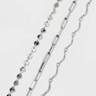Rhodium Chain Anklet Set - Wild Fable Silver, Women's