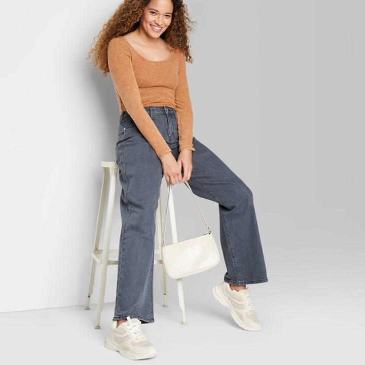 Women's Super-high Rise Baggy Jeans - Wild Fable Dark Gray Wash