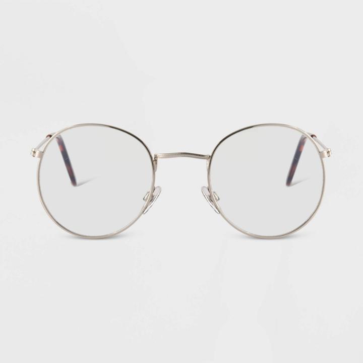 Women's Satin Metal Round Blue Light Filtering Glasses - Universal Thread