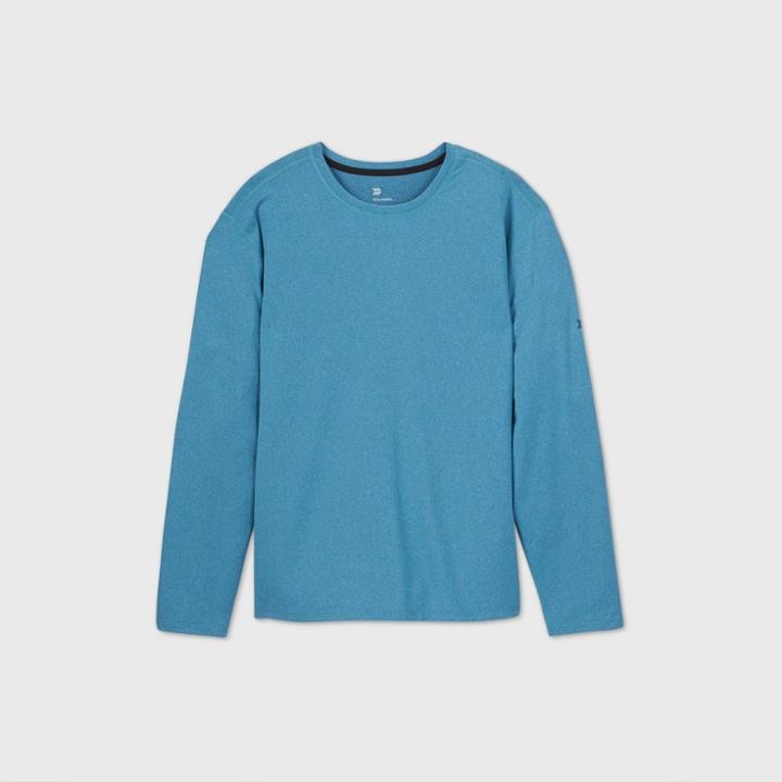 Men's Big & Tall Long Sleeve Performance T-shirt - All In Motion Teal Xxxl, Blue