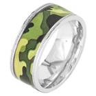 Men's Crucible Stainless Steel Camouflage Ring - Green
