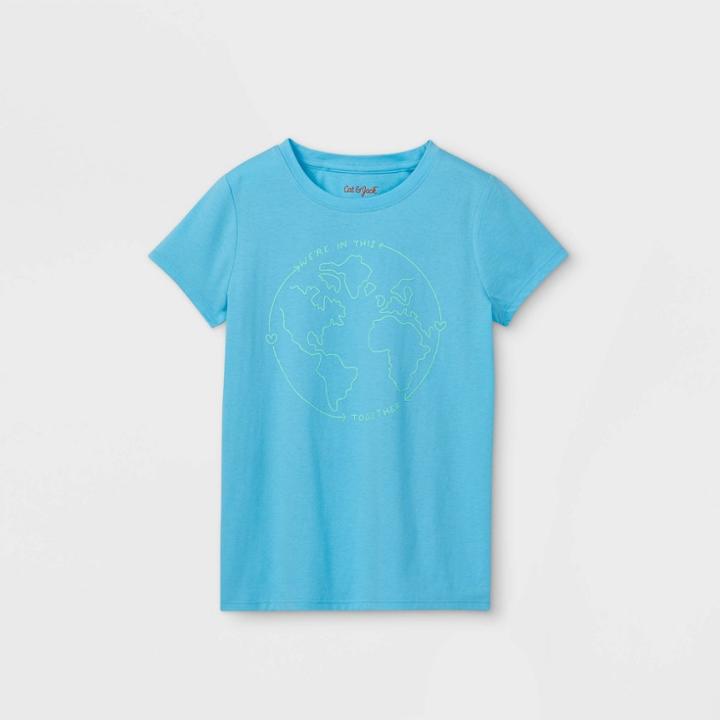 Girls' Earth Graphic Short Sleeve T-shirt - Cat & Jack