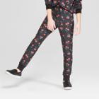 Girls' Cherry Print Joggers - Art Class Black