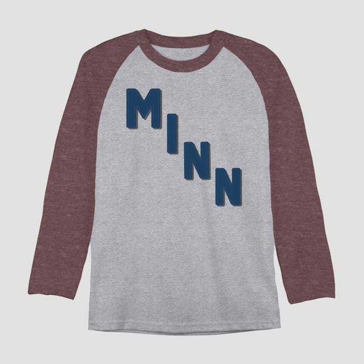 Men's Long Sleeve Minn Letters Graphic T-shirt - Awake Heather Gray