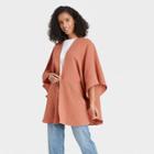 Women's Gauze Ruana Wrap Jacket - Universal Thread Rust