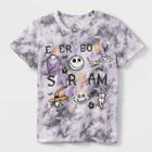 Girls' Disney The Nightmare Before Christmas 'everybody Scream' Short Sleeve Graphic T-shirt - Purple
