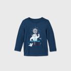 Toddler Boys' Dj Yeti Graphic Long Sleeve T-shirt - Cat & Jack Dark Blue