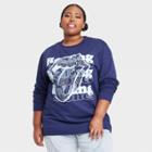 Women's The Rolling Stones Plus Size Graphic Sweatshirt - Navy Blue