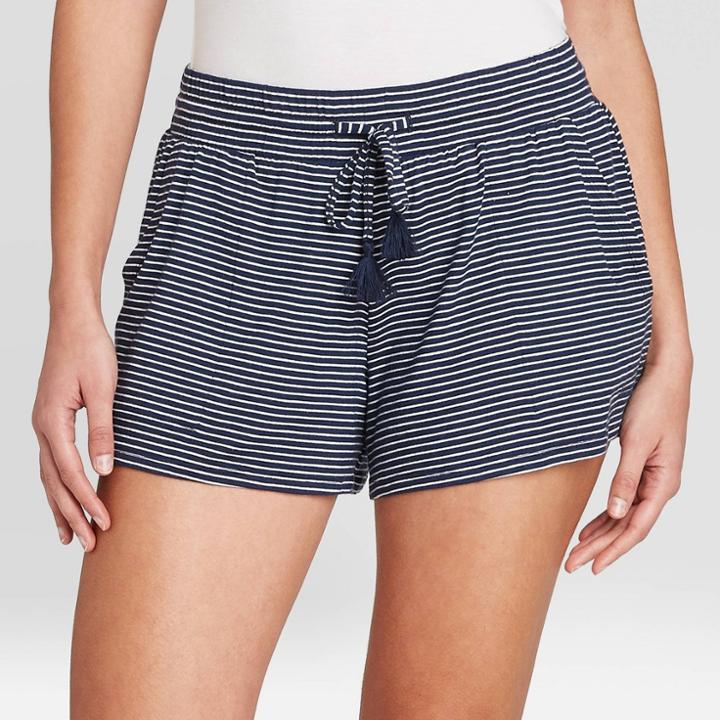 Women's Striped Beautifully Soft Pajama Shorts - Stars Above Navy