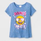 Girls' Smiley Emoji Dance Party T-shirt - Blue